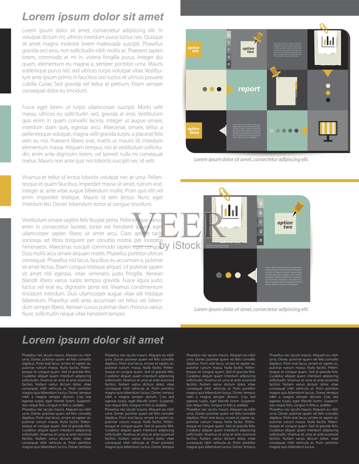 文本页面。小册子,传单的布局。设计模板素材