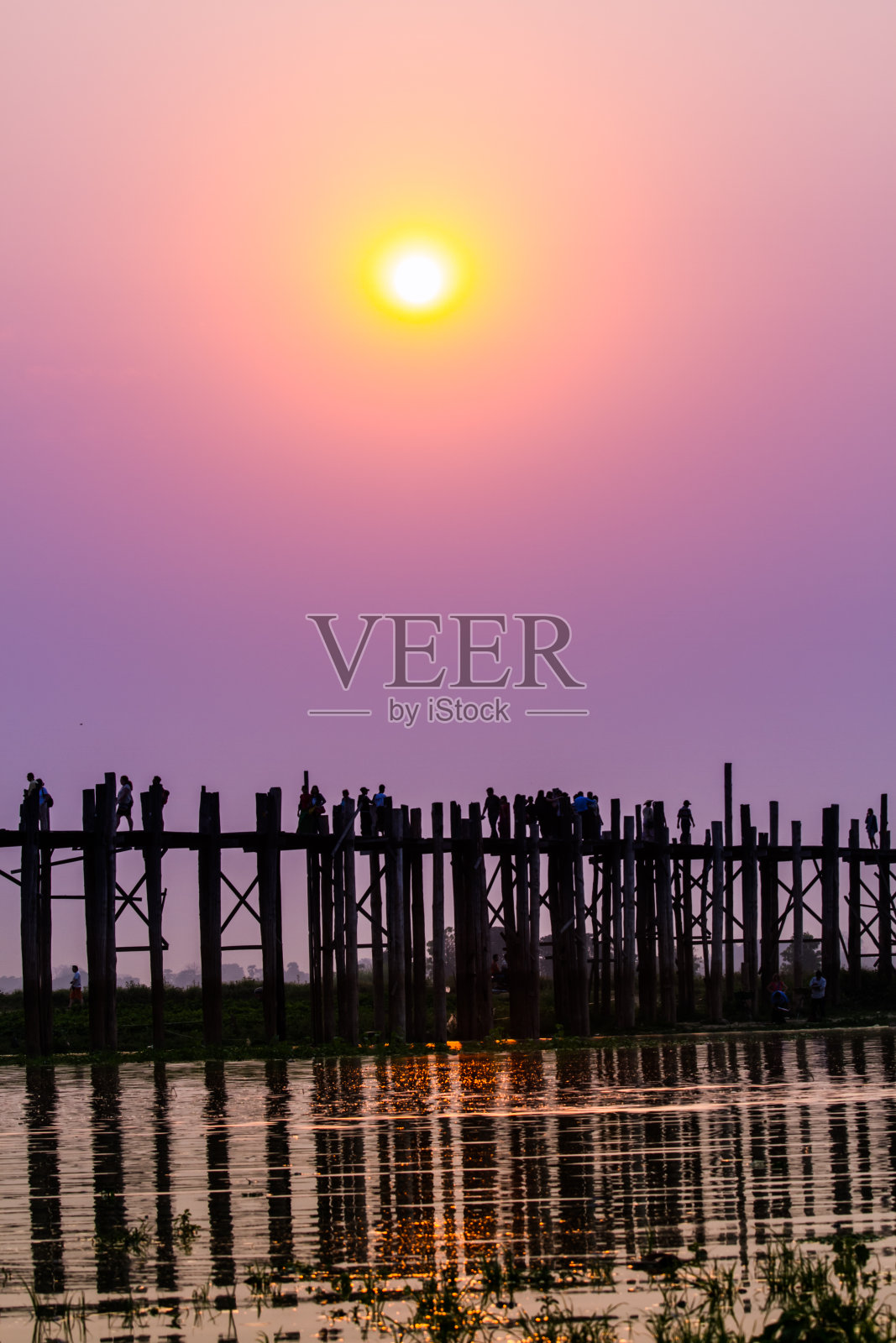 U拜桥日落照片摄影图片