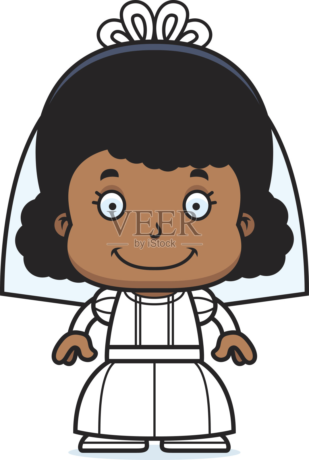 卡通微笑新娘设计元素图片