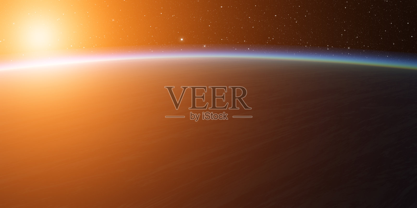 行星与太阳。照片摄影图片