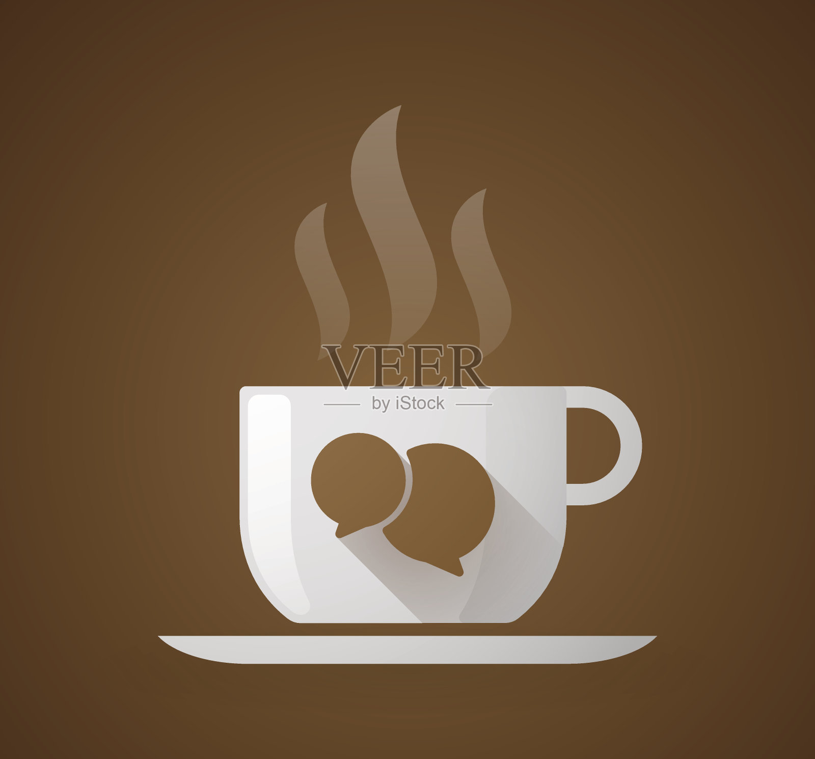 咖啡杯和漫画气球插画图片素材