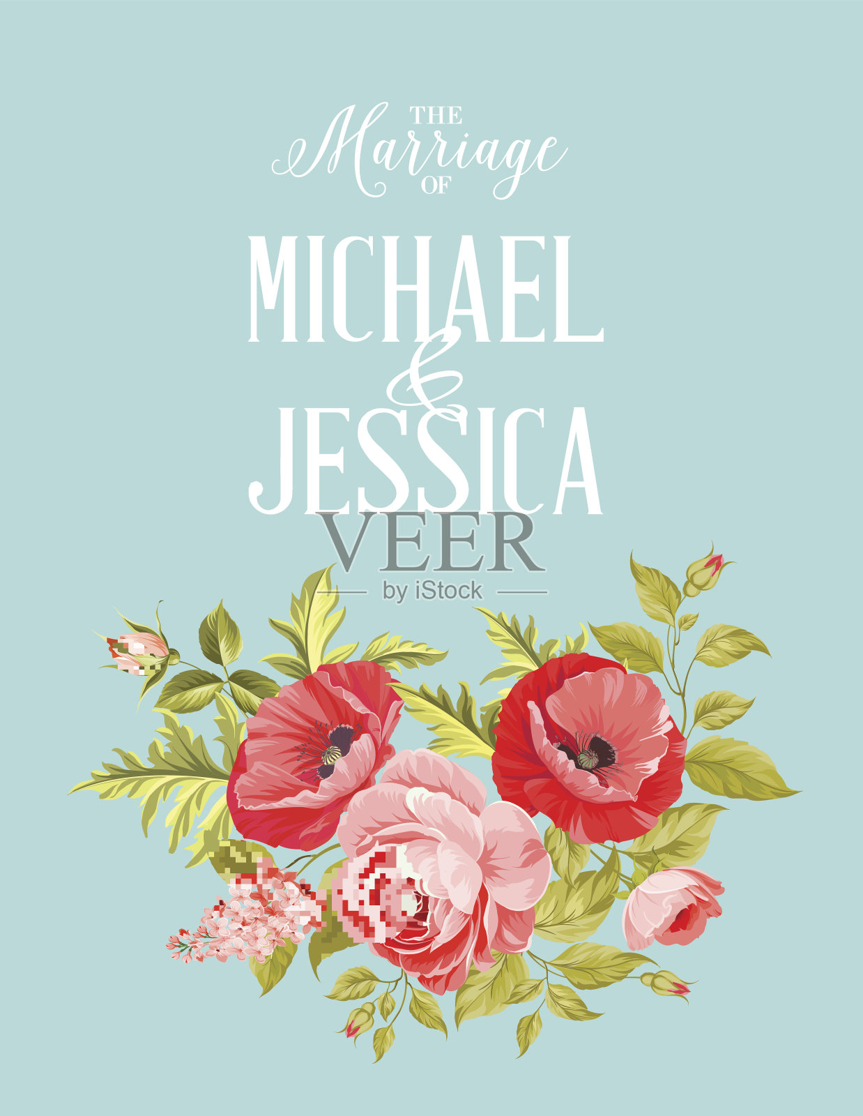 结婚请帖设计模板素材