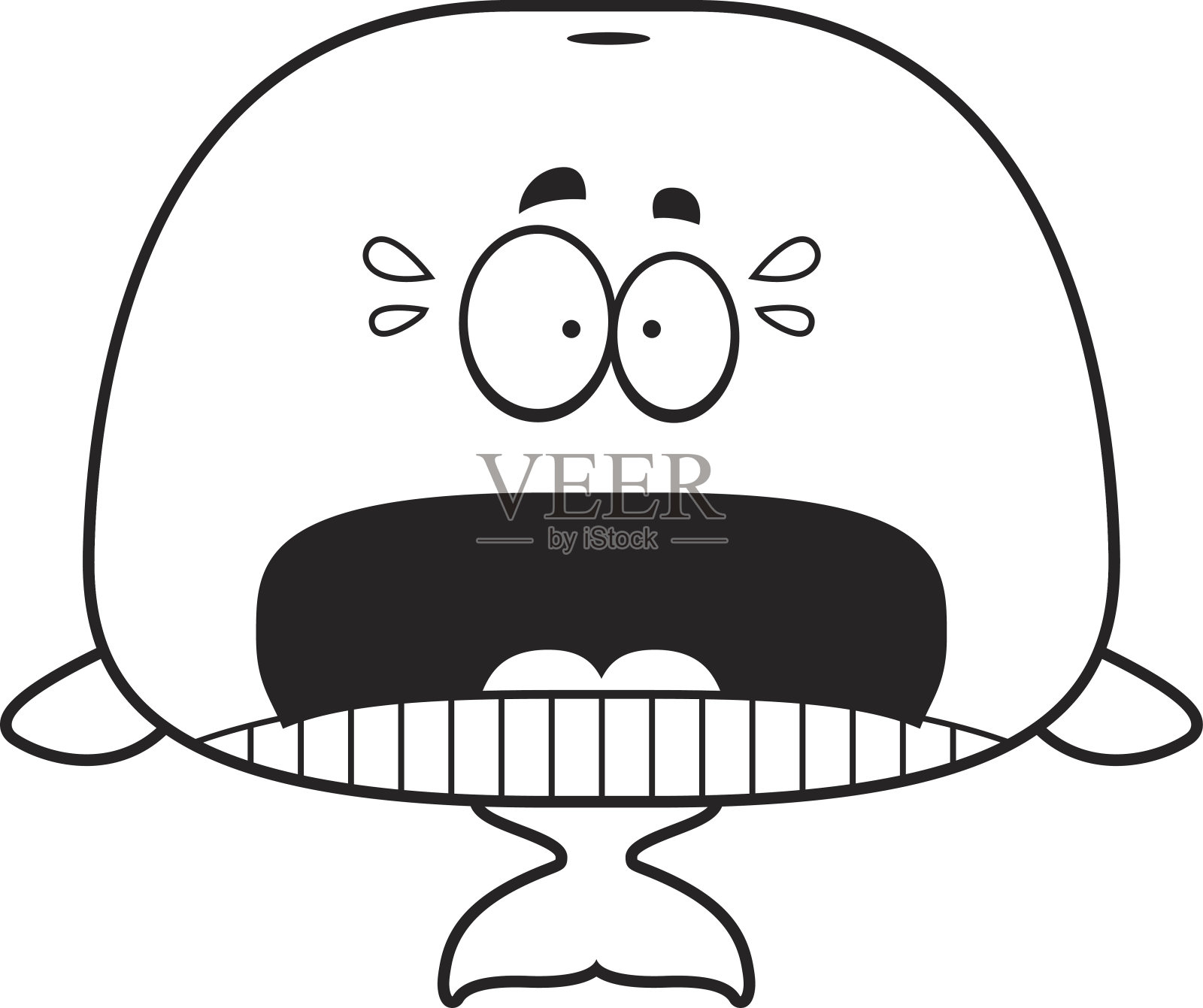 害怕卡通鲸鱼设计元素图片