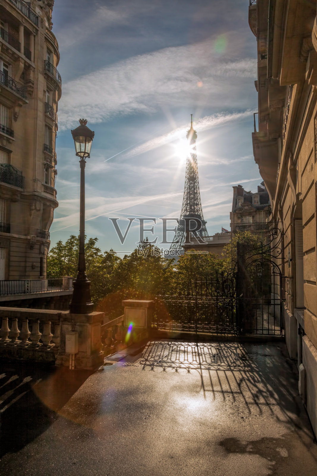 巴黎埃菲尔铁塔浪漫的街景照片摄影图片