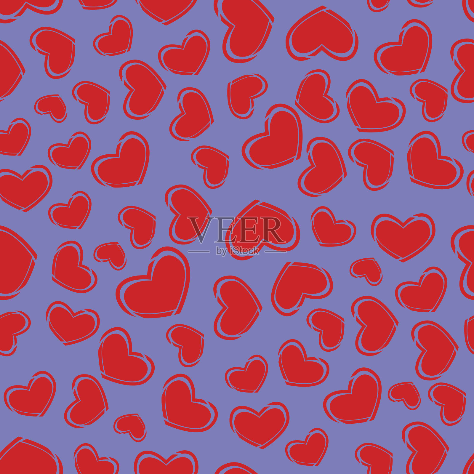 红心无缝图案插画图片素材