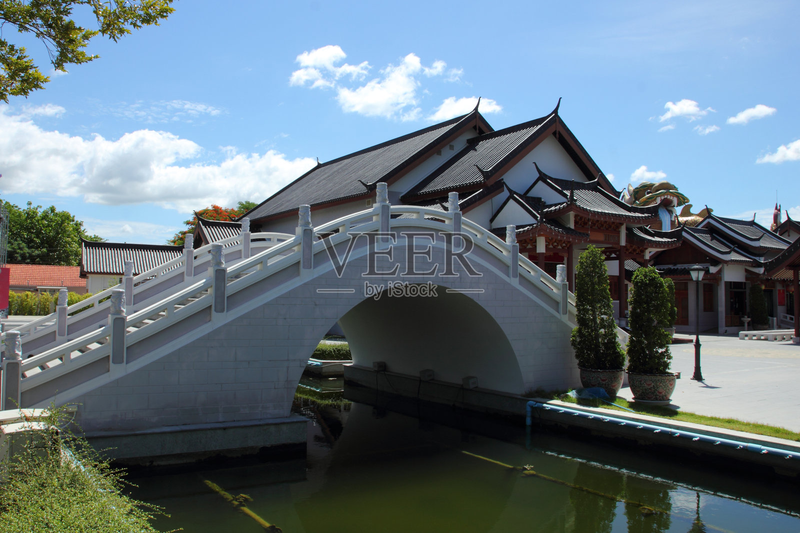 中国寺庙的桥照片摄影图片