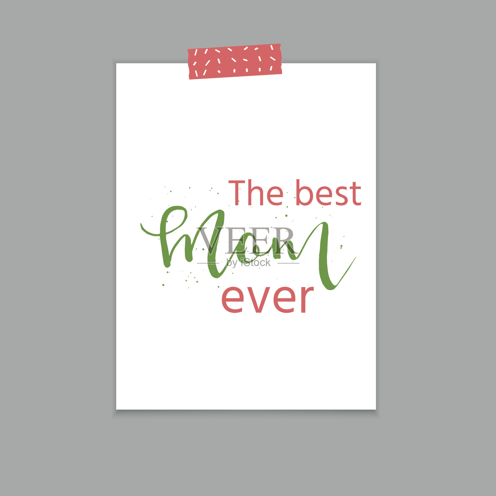 最好的妈妈-手绘书法贴纸插画图片素材