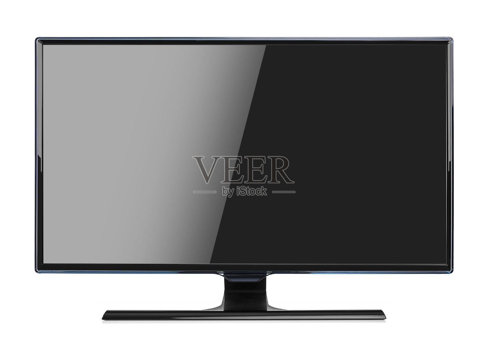 电脑显示器孤立在白色背景上。照片摄影图片