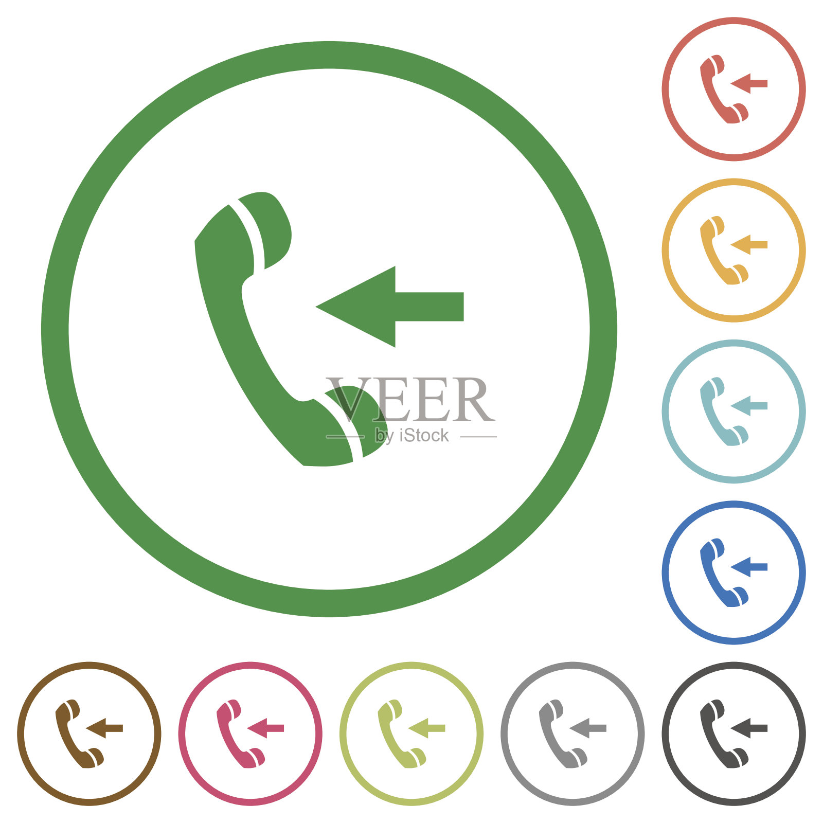 来电显示了平面图标图标素材