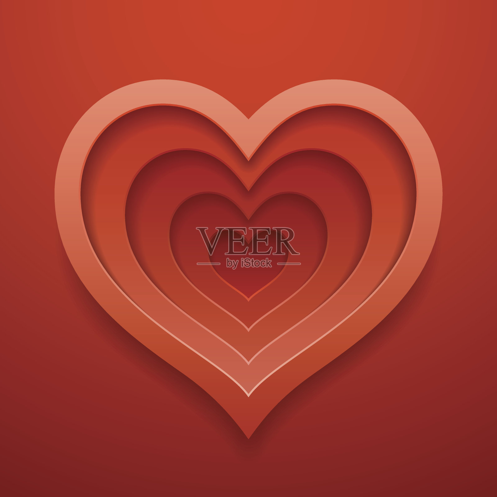 心形切出形状。情人节或婚礼的模板。向量概念设计。插画图片素材