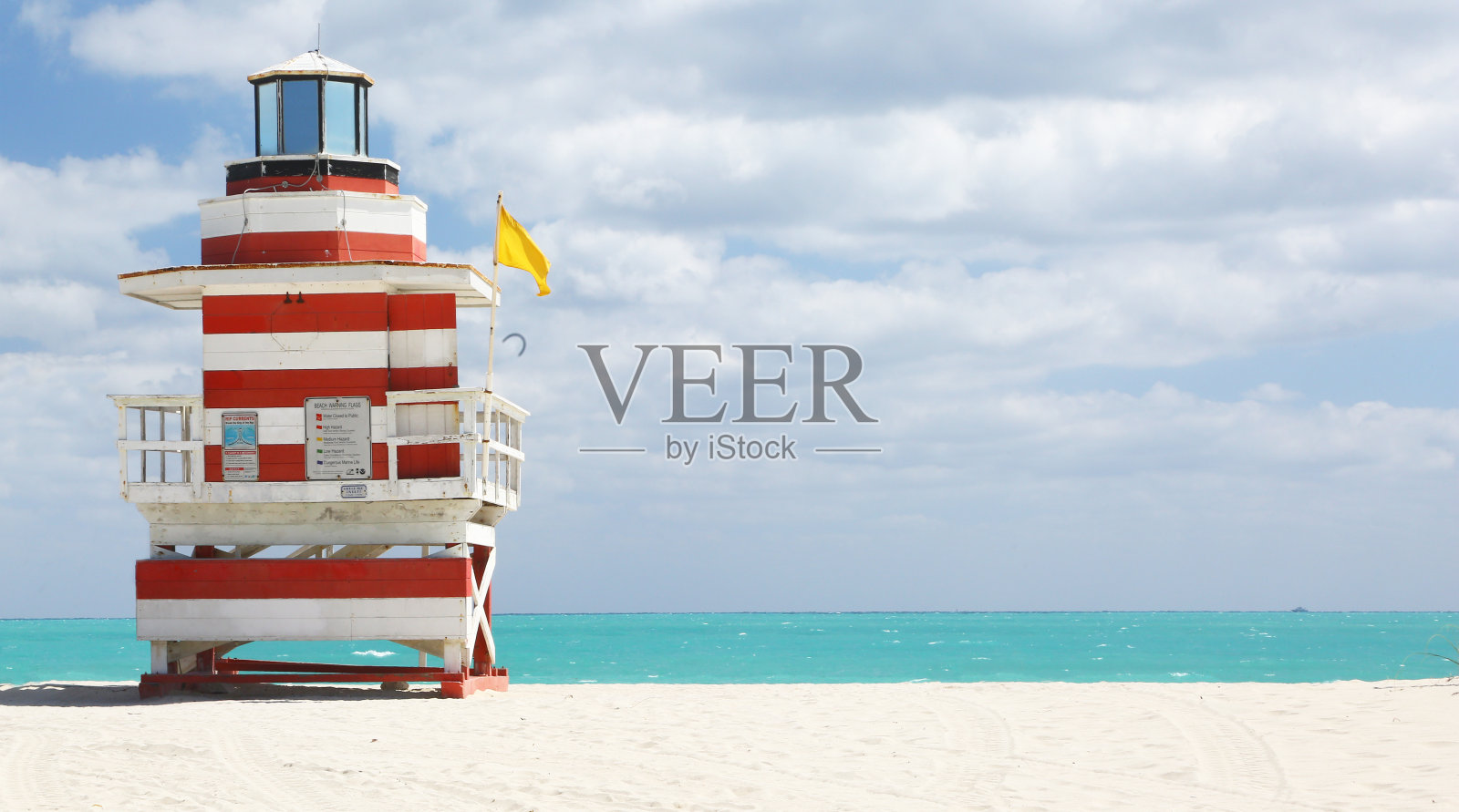 迈阿密海滩的救生员站照片摄影图片