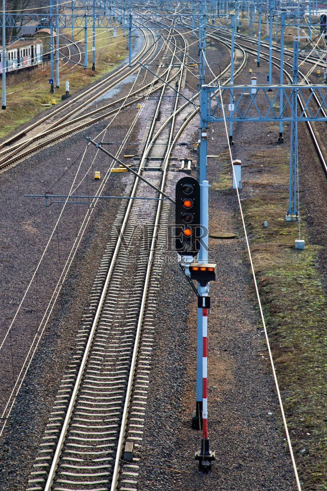 火车上信号量照片摄影图片