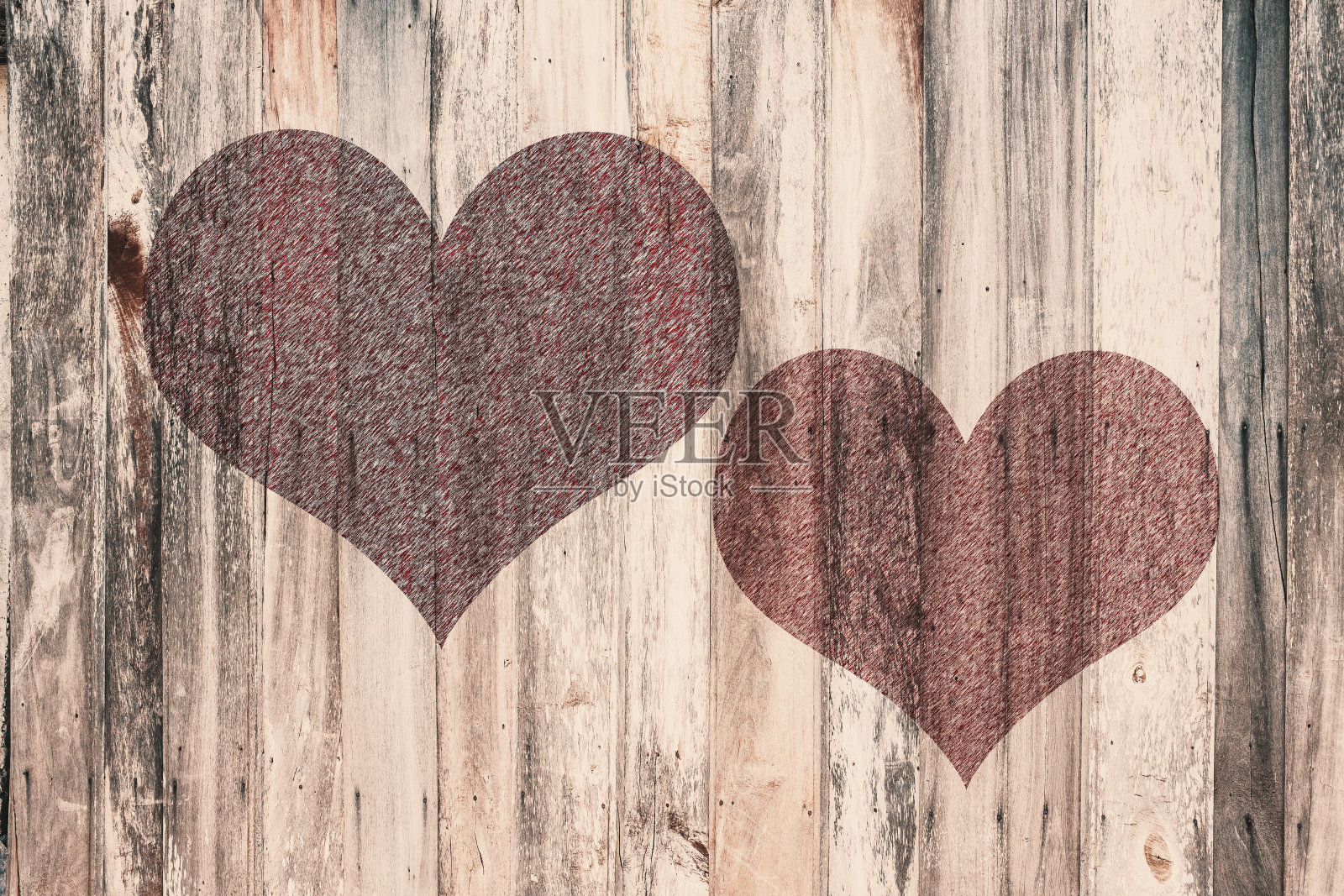爱心复古木背景纹理照片摄影图片
