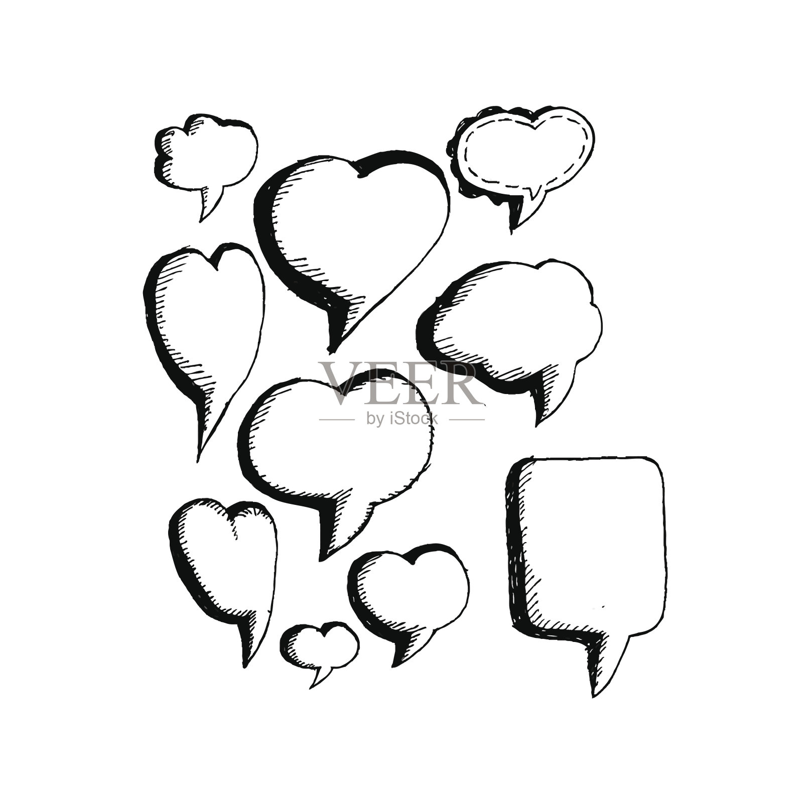 手绘气泡演讲插画图片素材