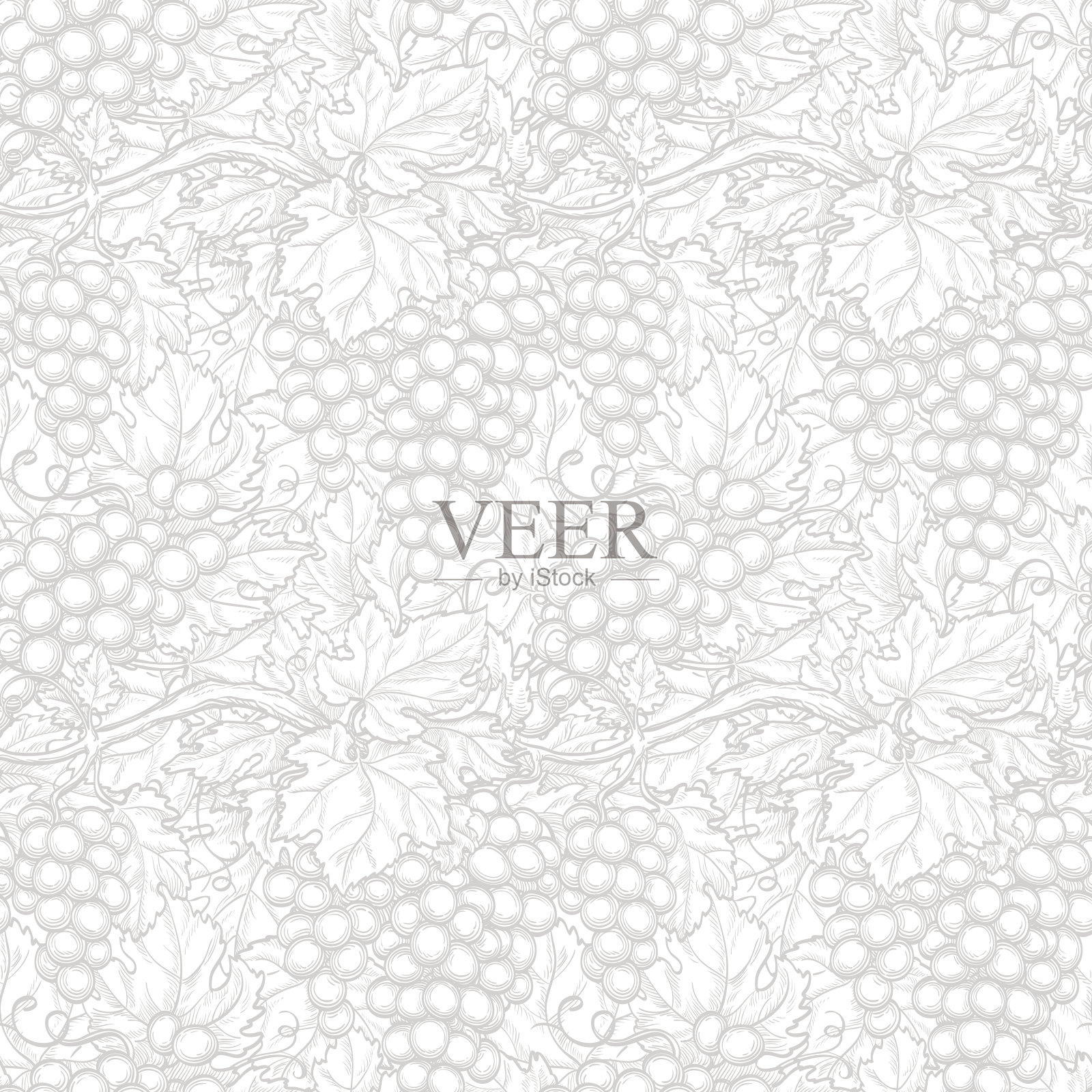 无缝花纹用葡萄。插画图片素材