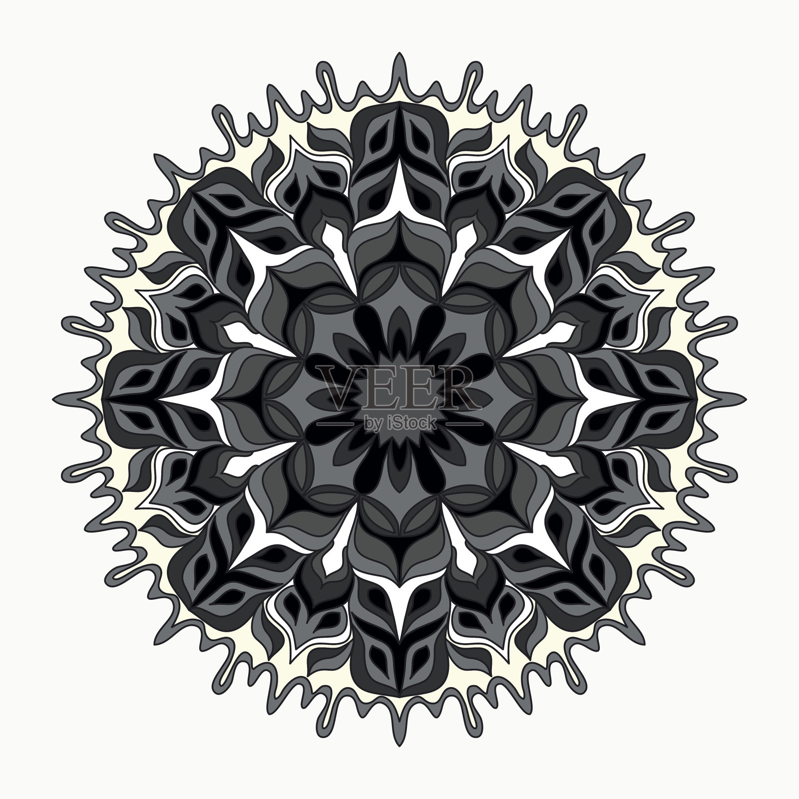 曼荼罗。圆的装饰图案。古典装饰元素。矢量图插画图片素材