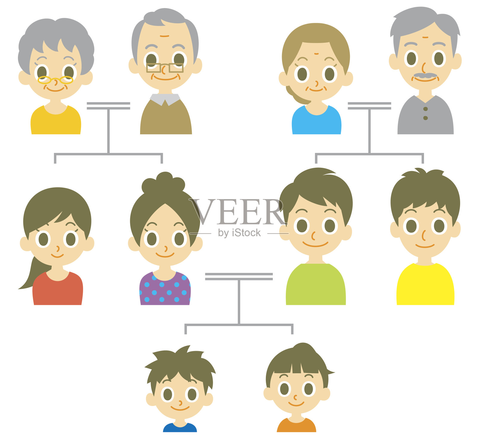 家谱插画图片素材