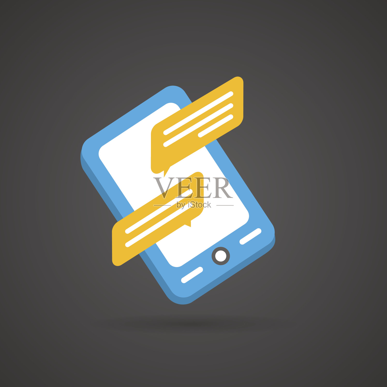 彩色的平面社交图标在黑暗的背景插画图片素材