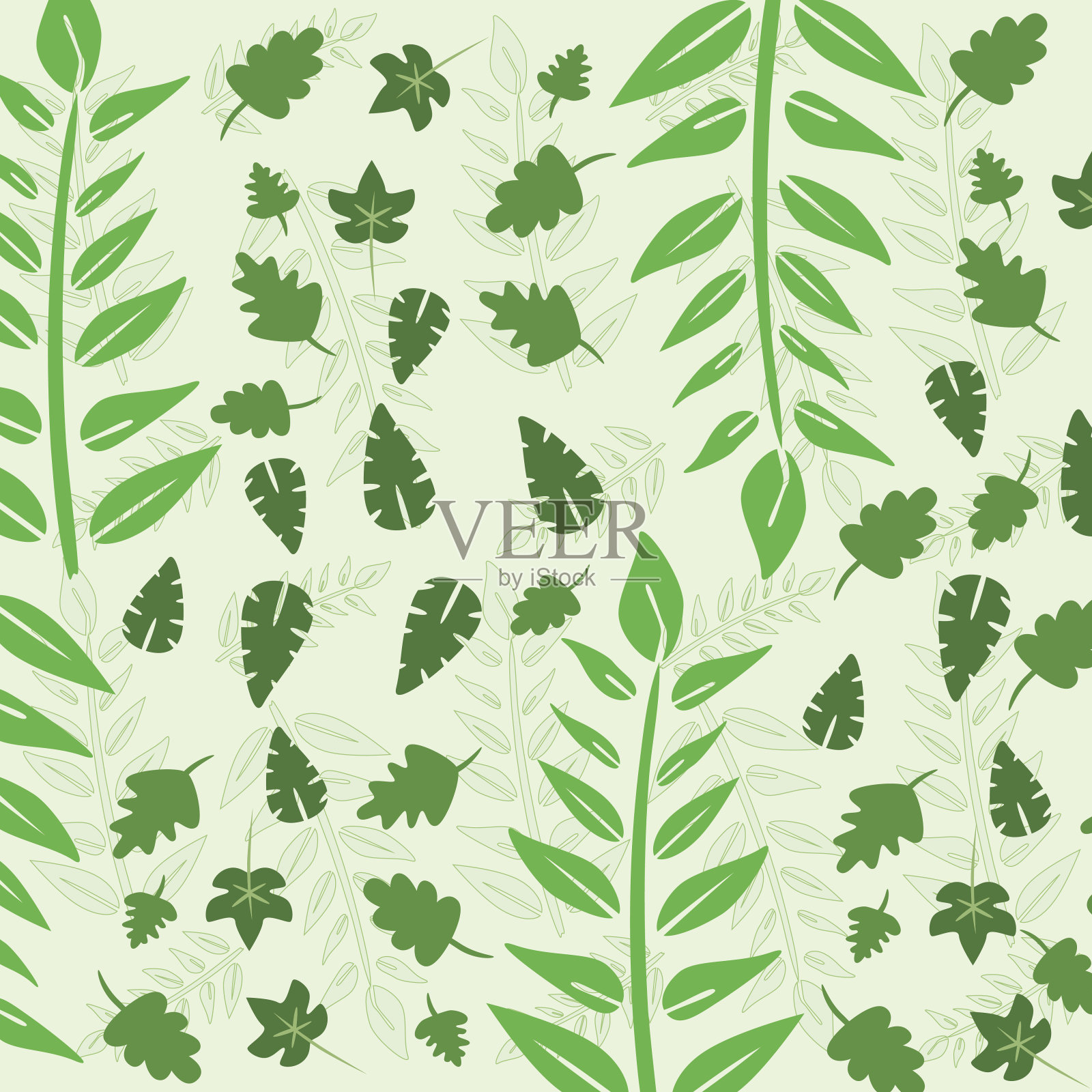 绿叶背景插画图片素材