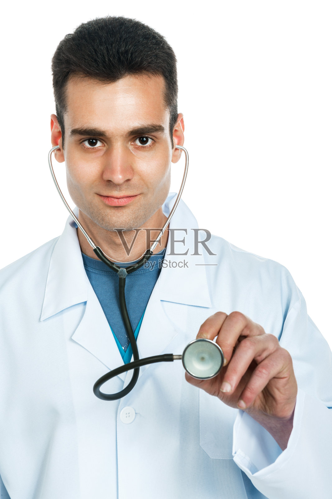 带听诊器的医生照片摄影图片