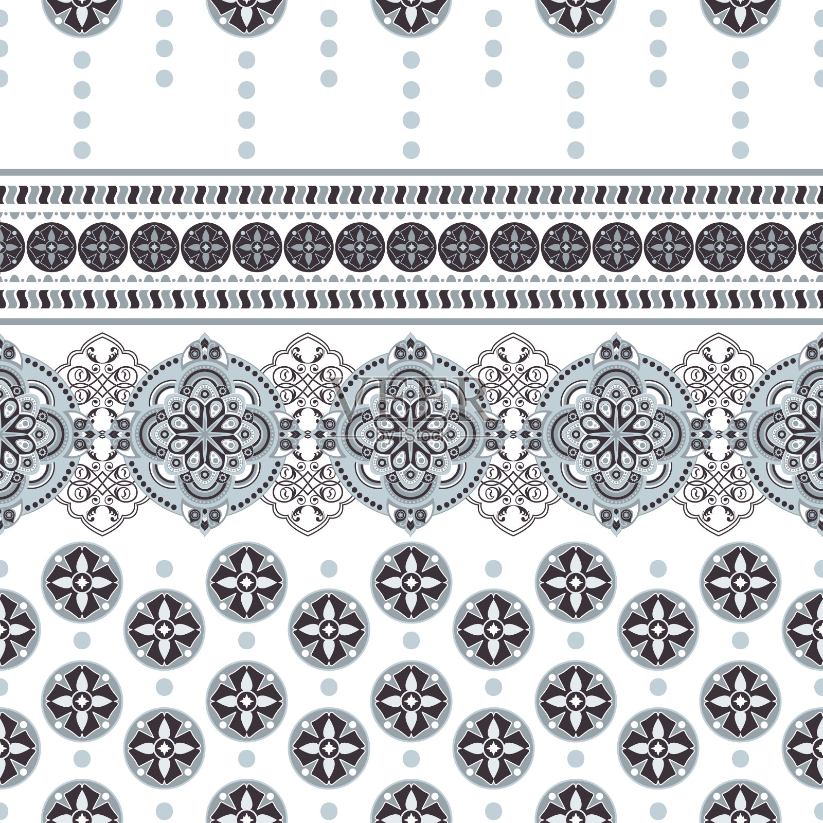 几何装饰，编织，刺绣，墙纸，卡片，纺织品。民族图案。边境点缀插画图片素材