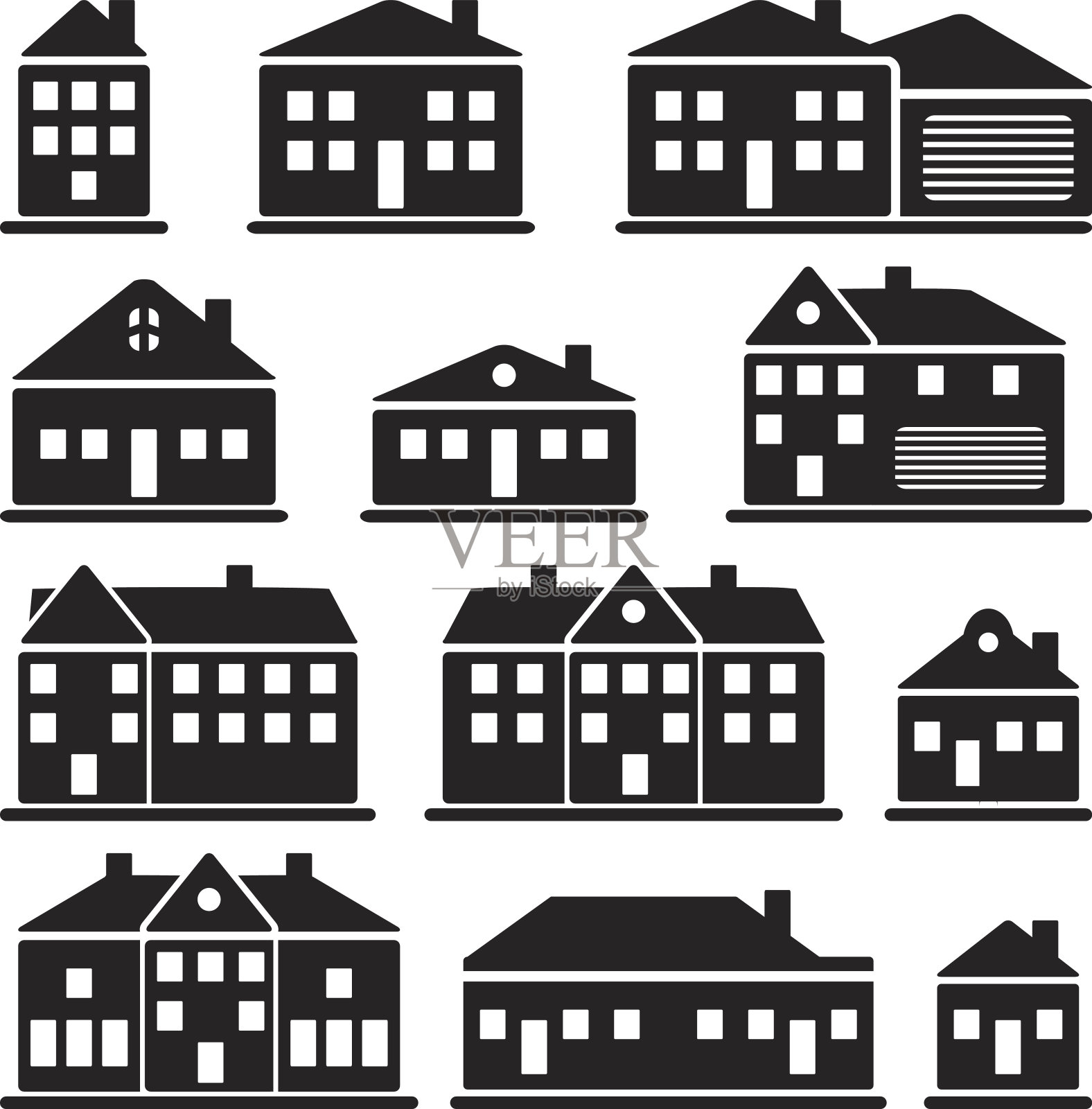 建筑物-房子图标集图标素材