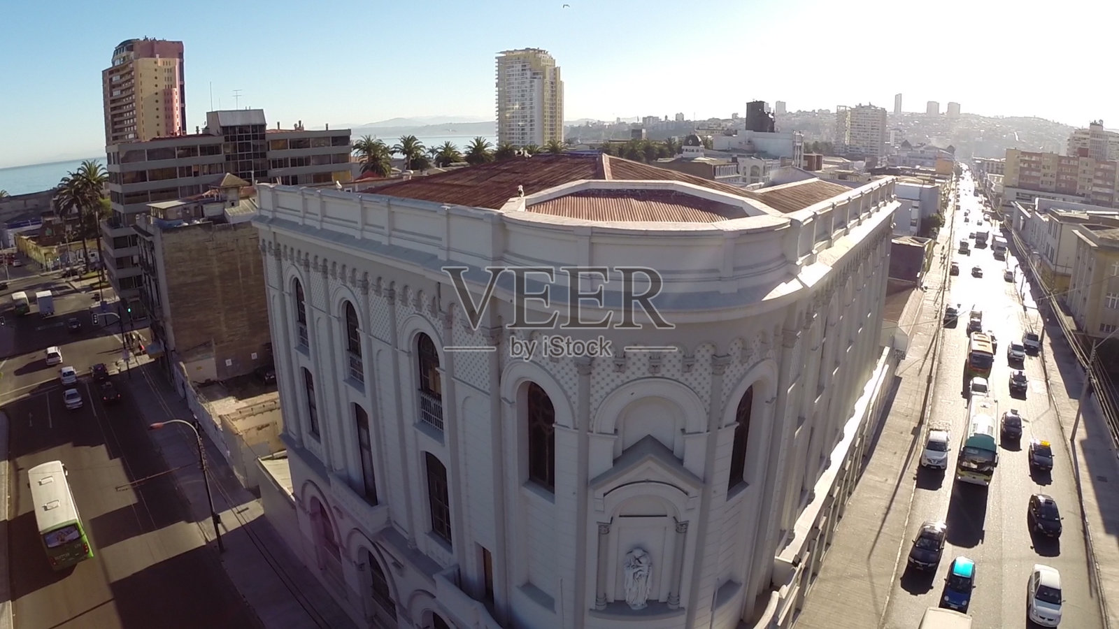 智利一座城市的航拍照片照片摄影图片