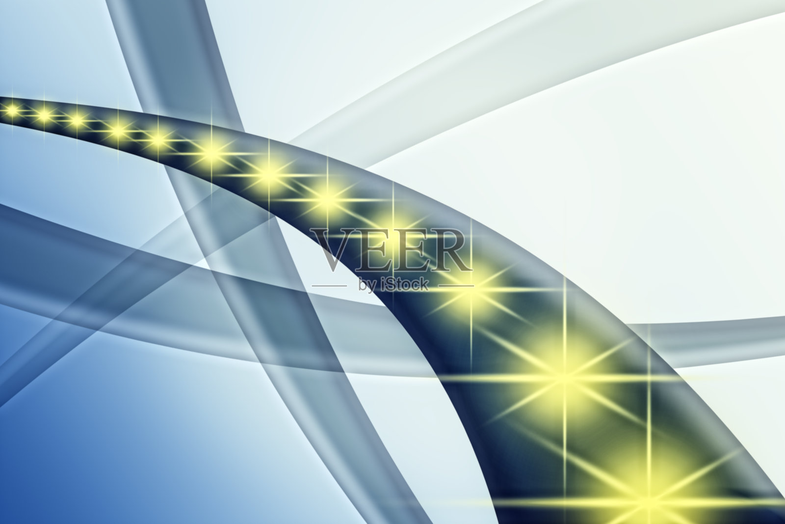 金色星星和蓝色步道，概念欧洲旗照片摄影图片