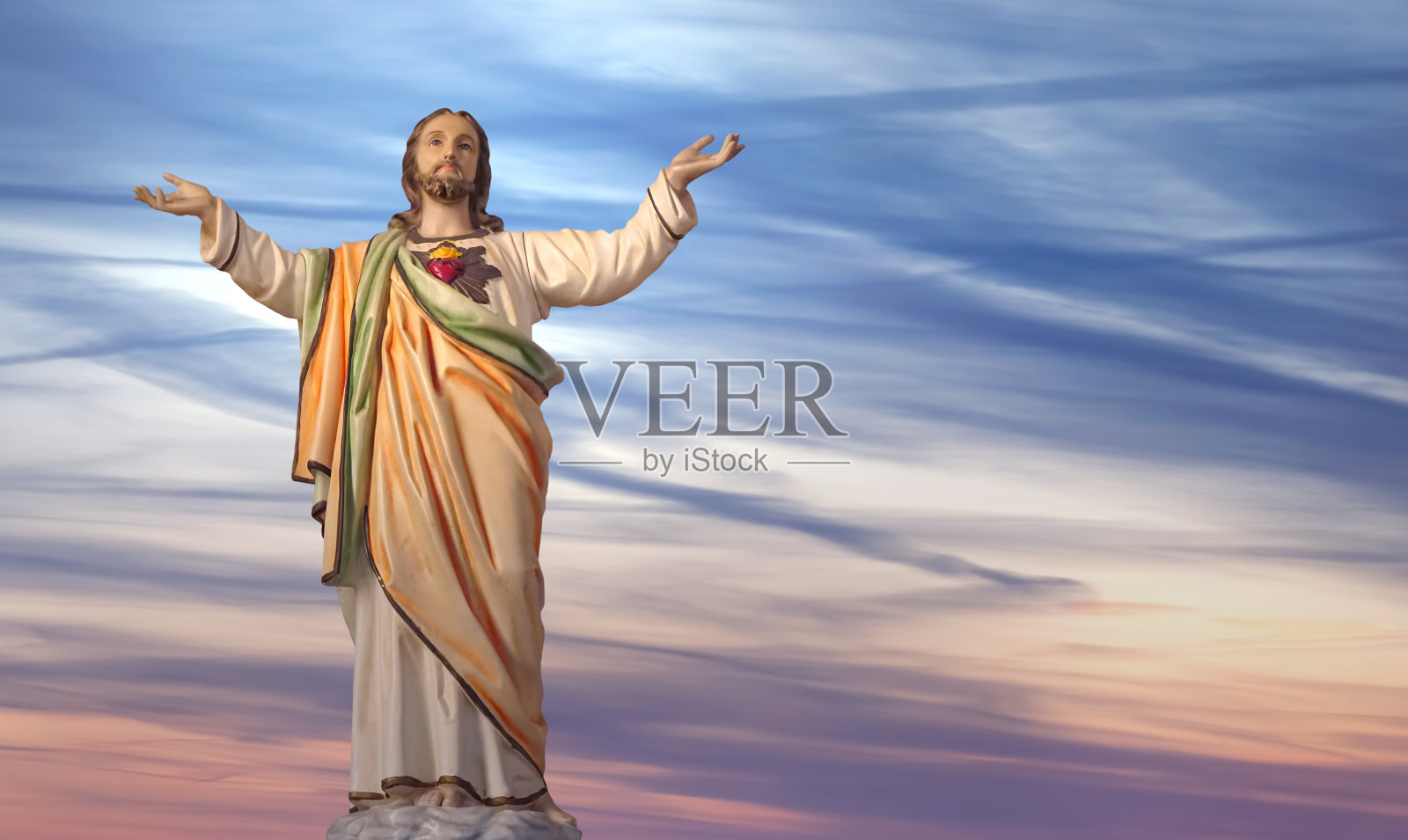 耶稣基督在天堂的宗教概念照片摄影图片