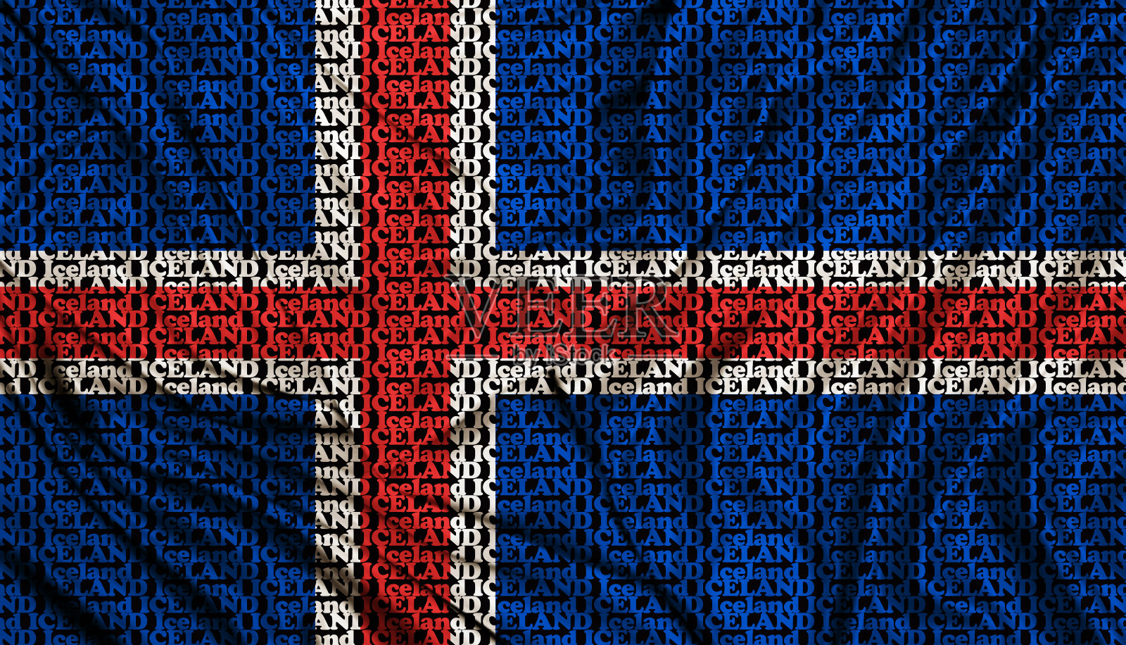 由单词组成的旗帜-冰岛照片摄影图片