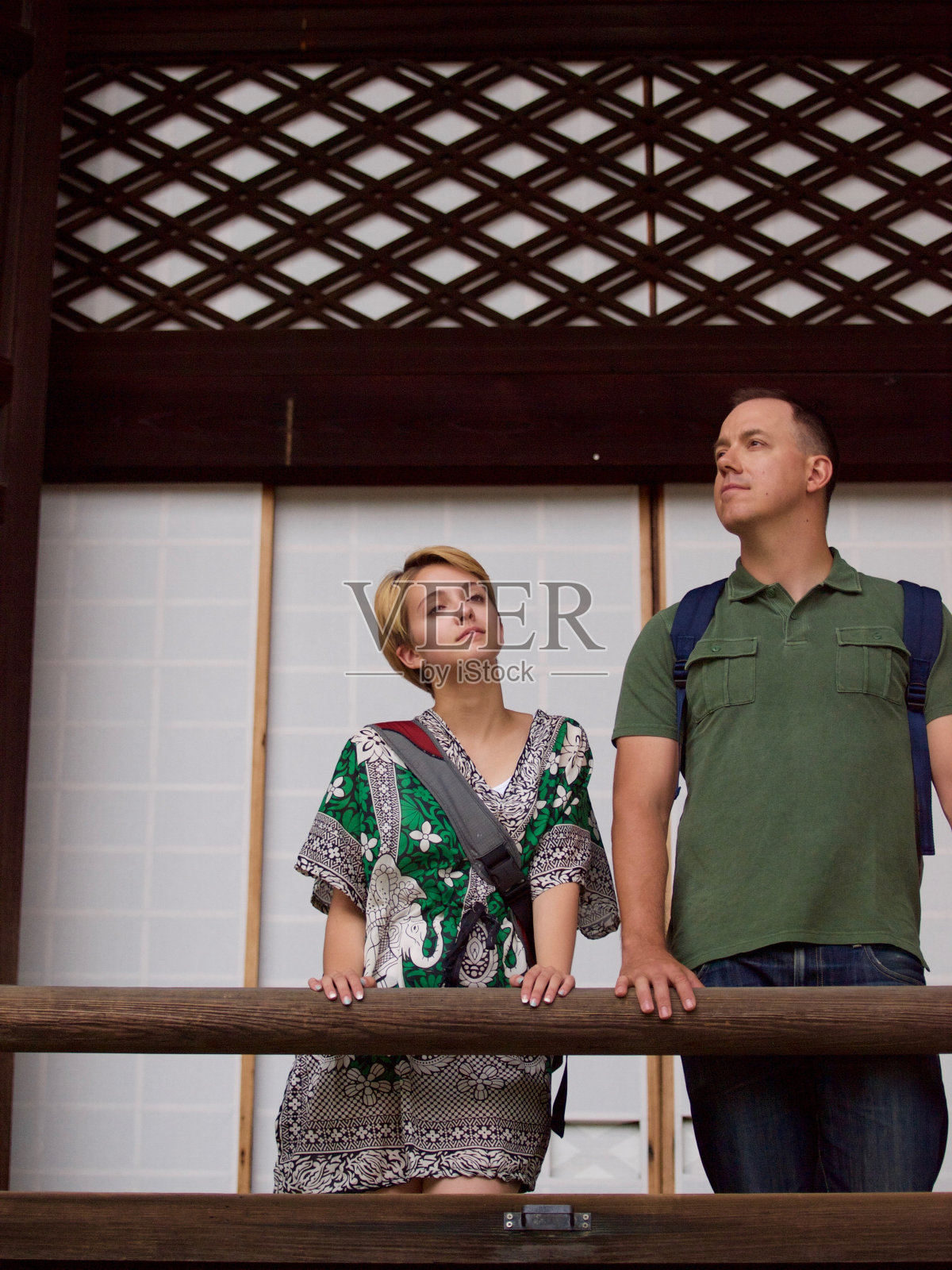 夫妇访问Chionji /日本京都照片摄影图片