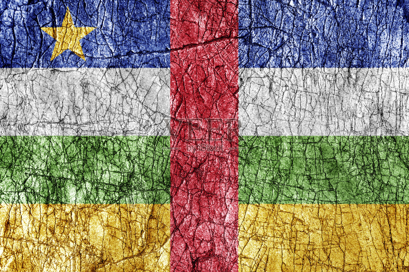 咒怨石绘制中非共和国国旗照片摄影图片