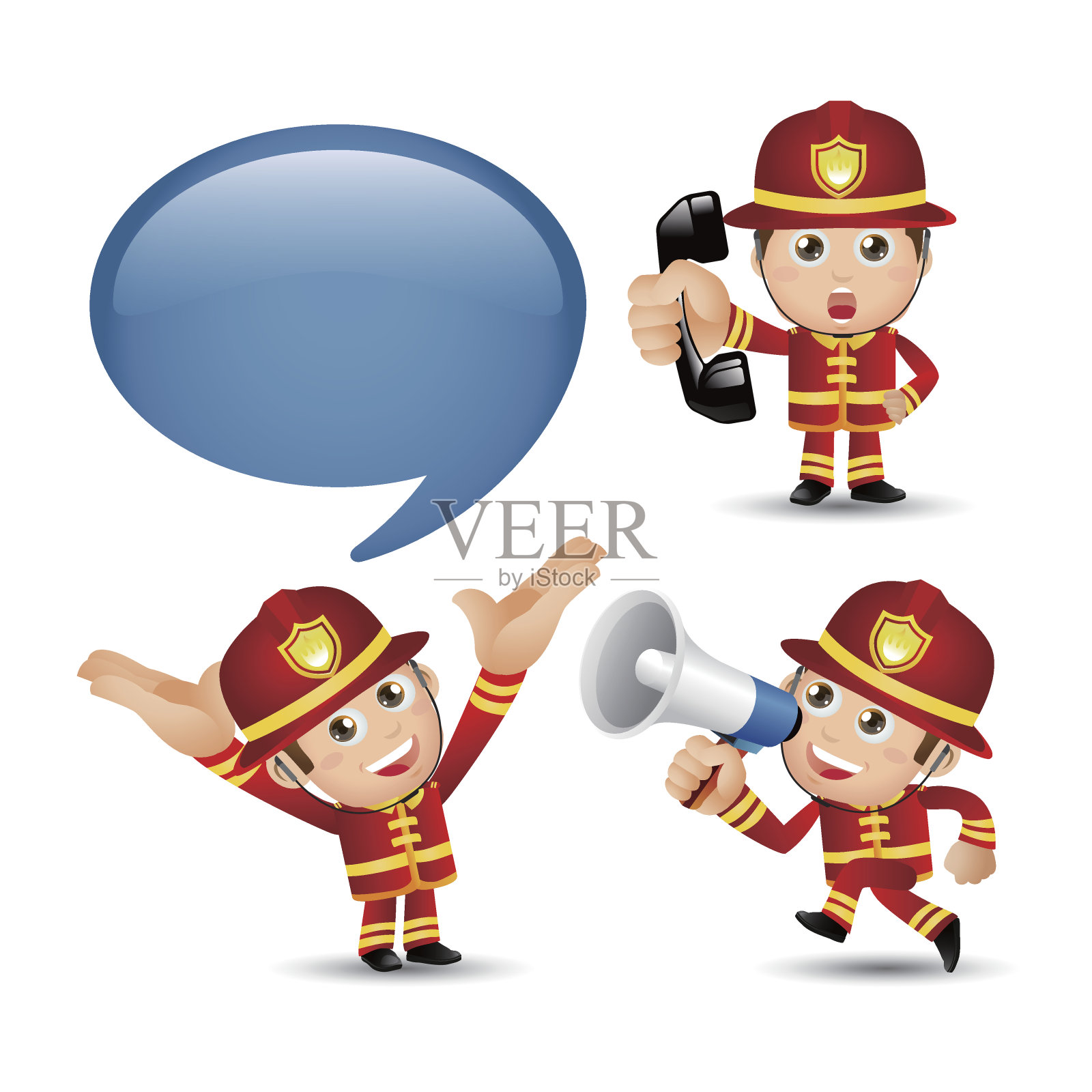 人们设定-职业-消防员插画图片素材