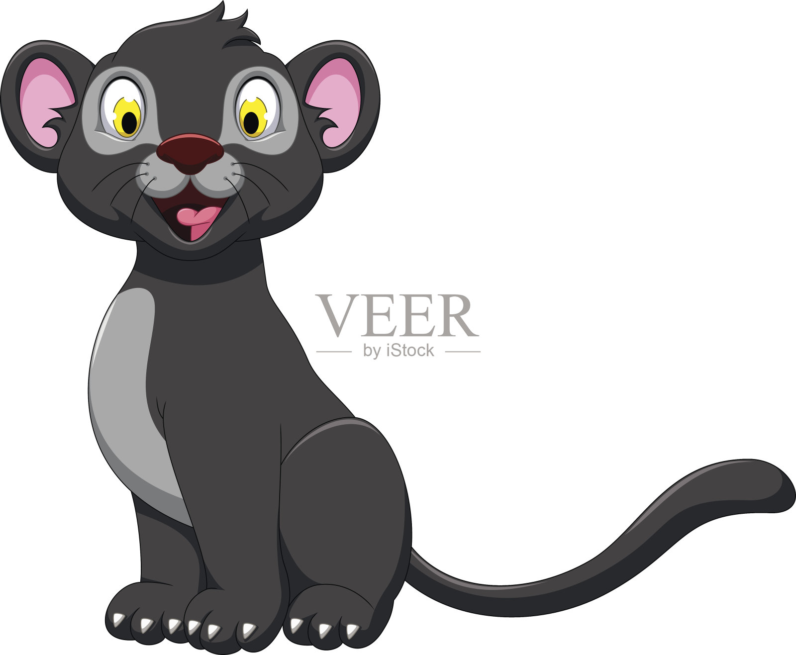 可爱的黑豹为你设计插画图片素材