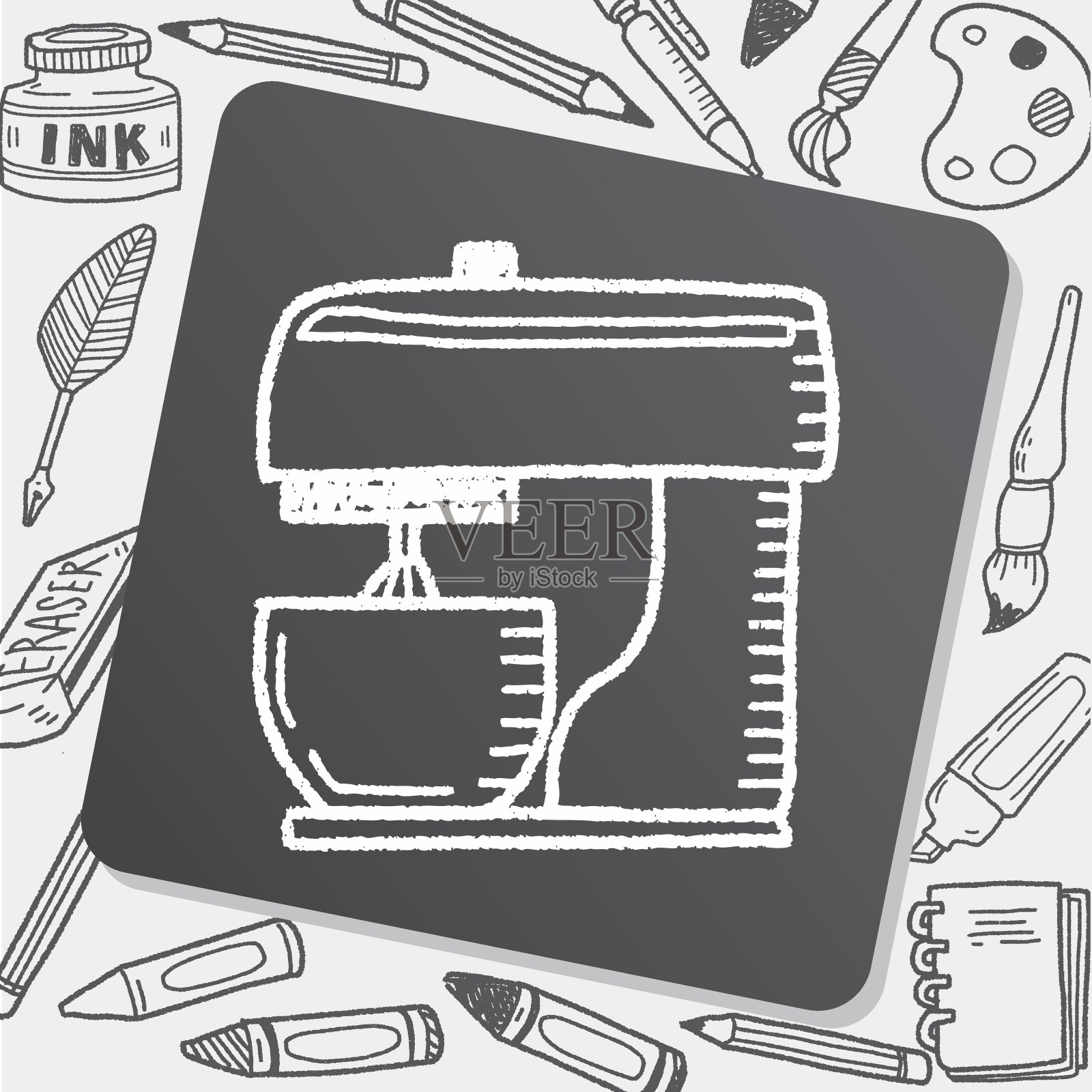 涂鸦混合器插画图片素材