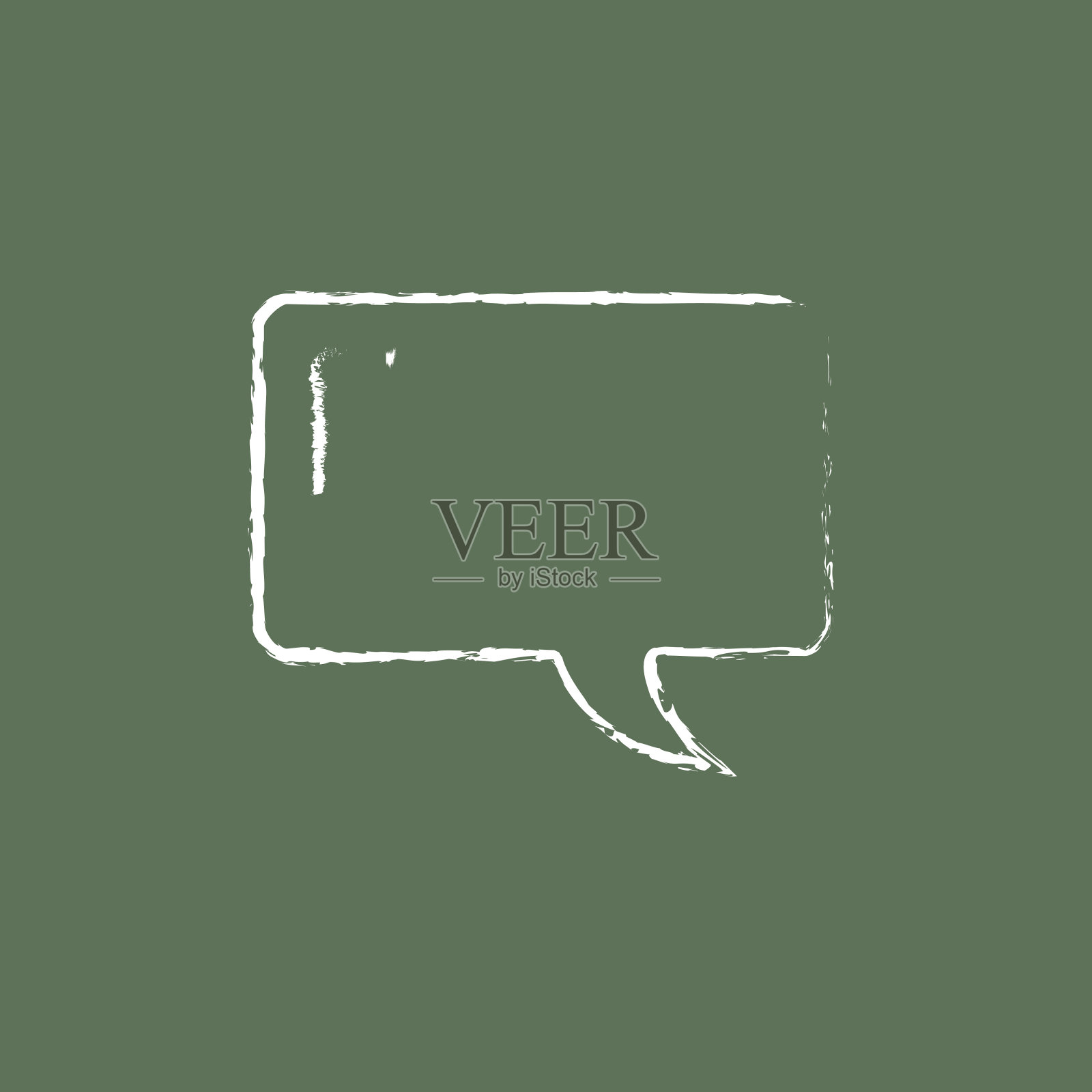 用粉笔画的语音正方形图标图标素材