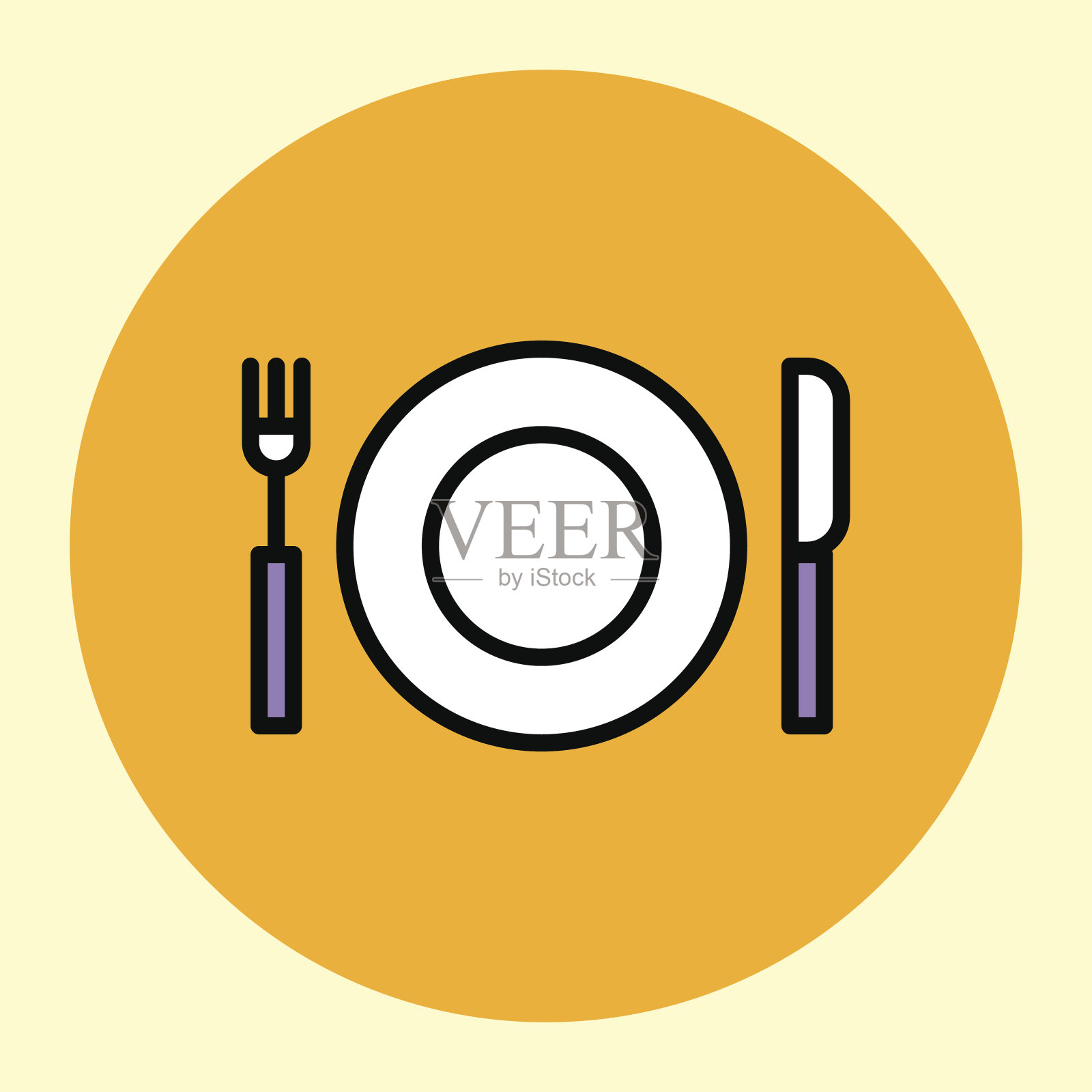 细线图标。餐馆。插画图片素材