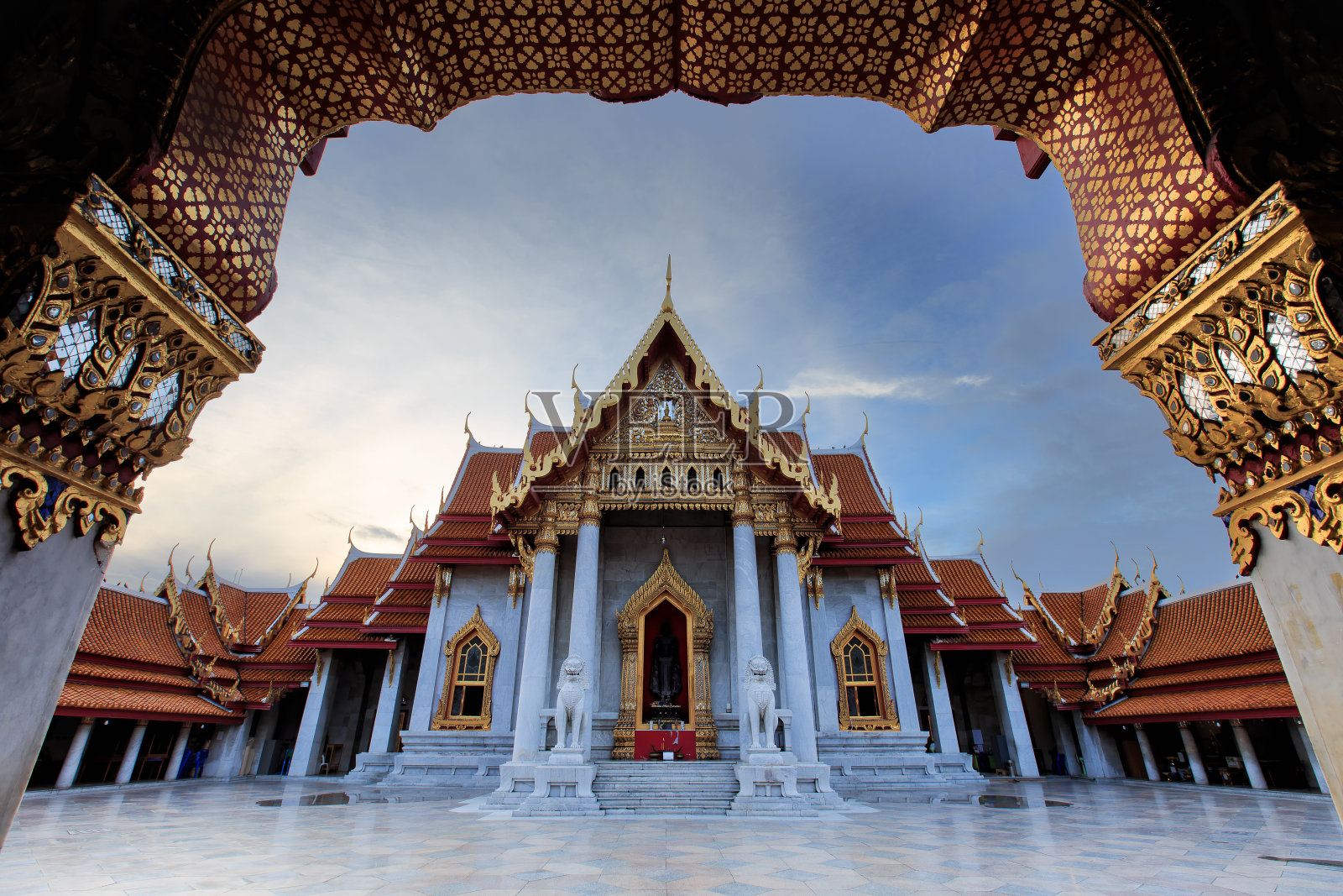 大理石寺庙，Wat Benchamabopitr Dusitvanaram曼谷，泰国照片摄影图片