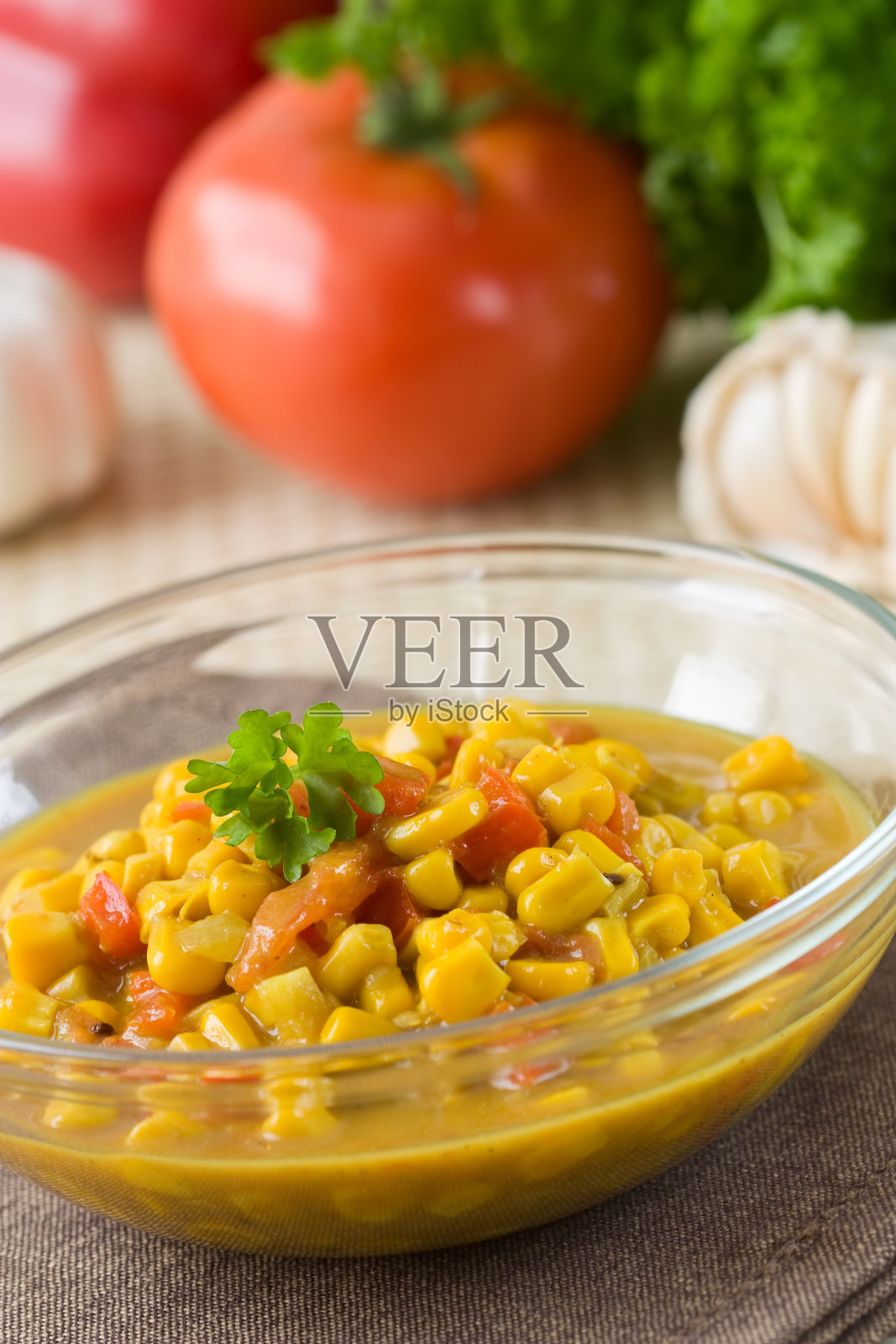 椰奶玉米咖喱照片摄影图片