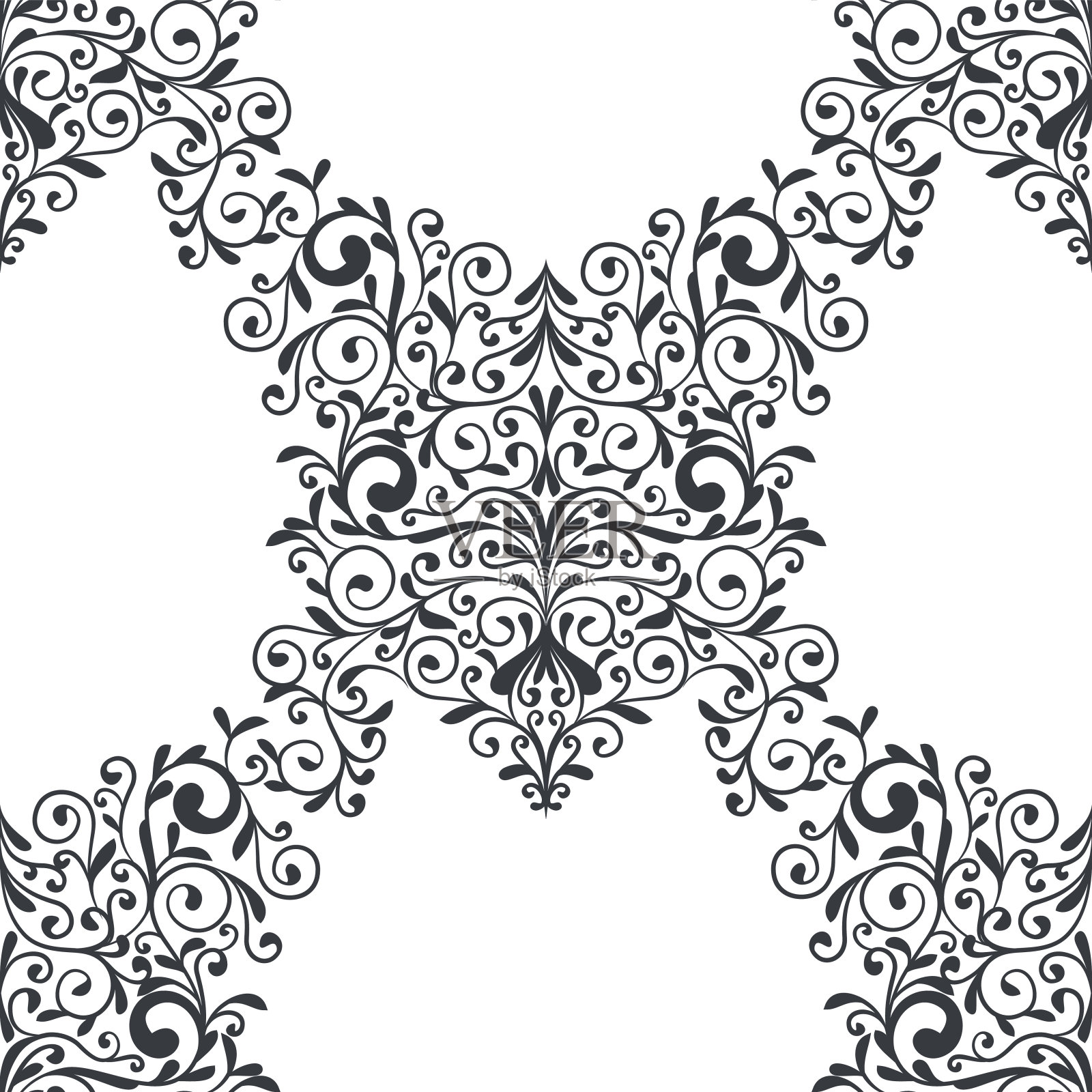 无缝大马士革墙纸矢量插画图片素材