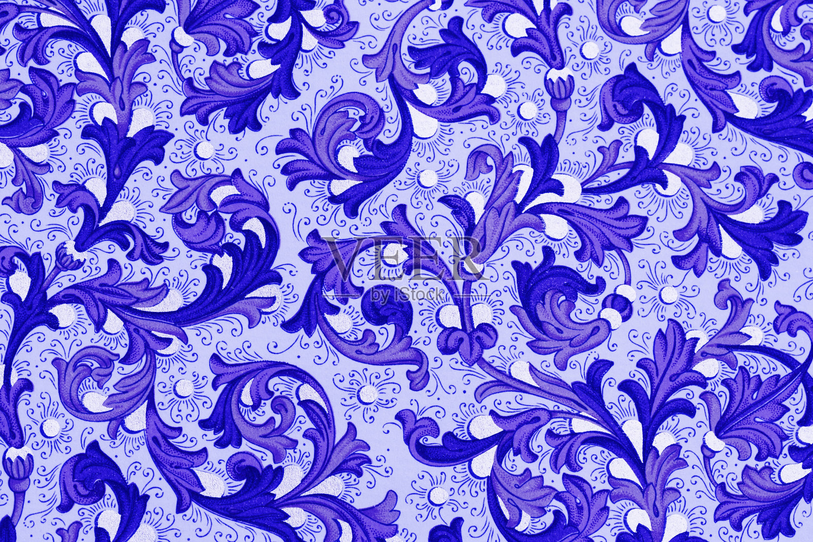 带有花卉图案的古董墙纸照片摄影图片