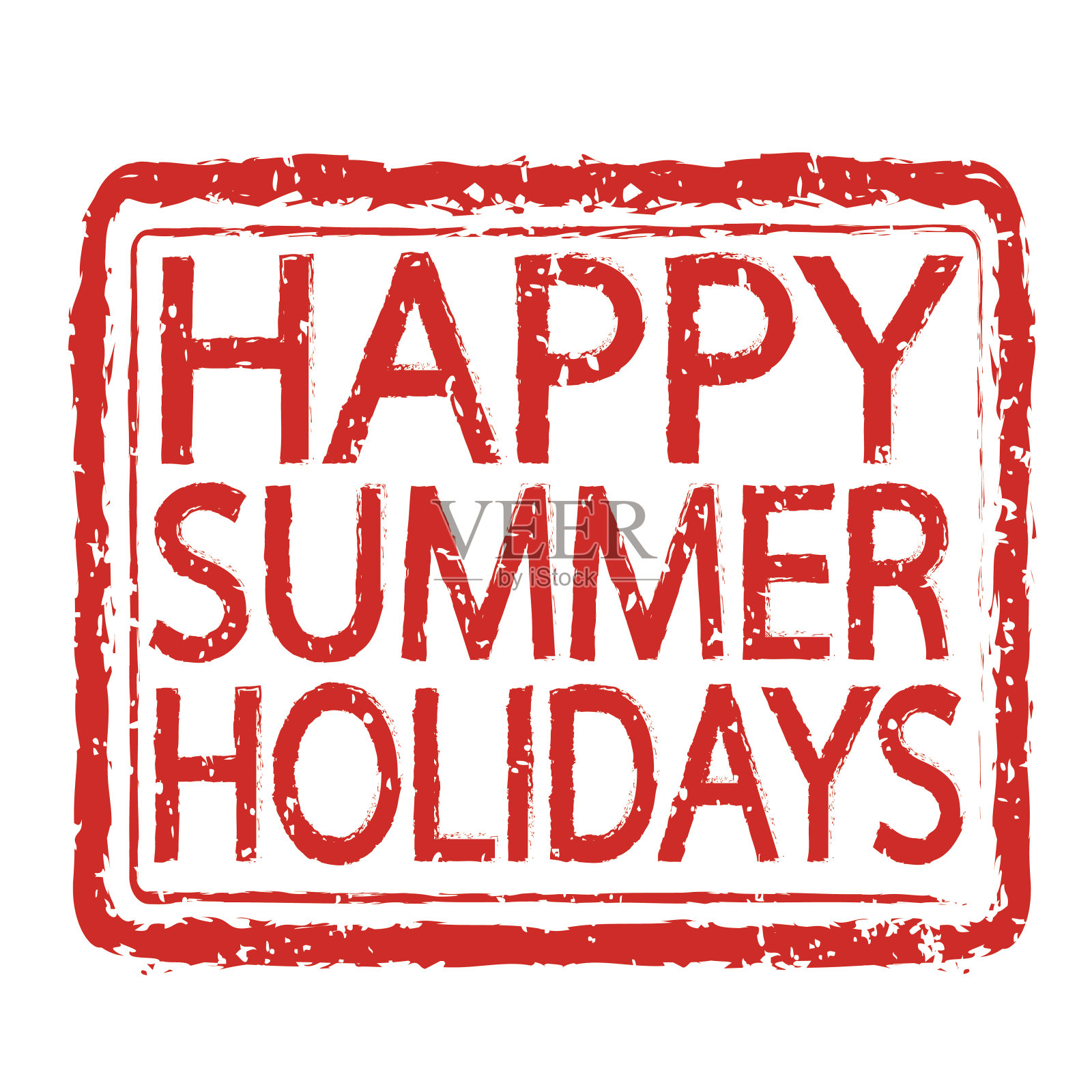 快乐暑假邮票文字设计插画图片素材