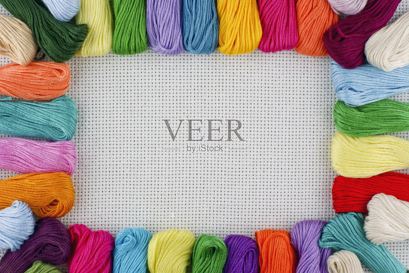 框架从多颜色的线程照片摄影图片