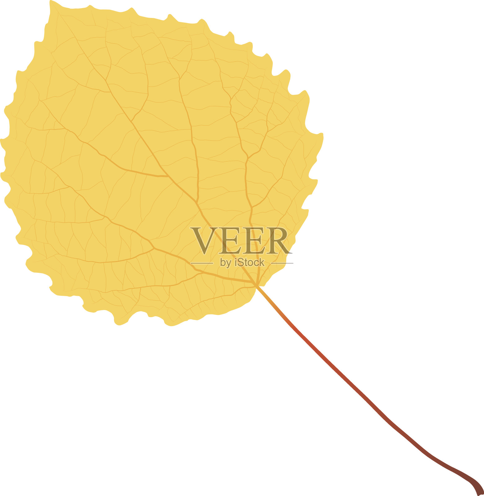 黄色山杨叶设计元素图片