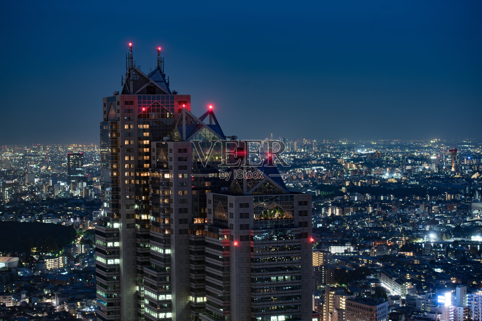 东京市政府办公室的夜景照片摄影图片