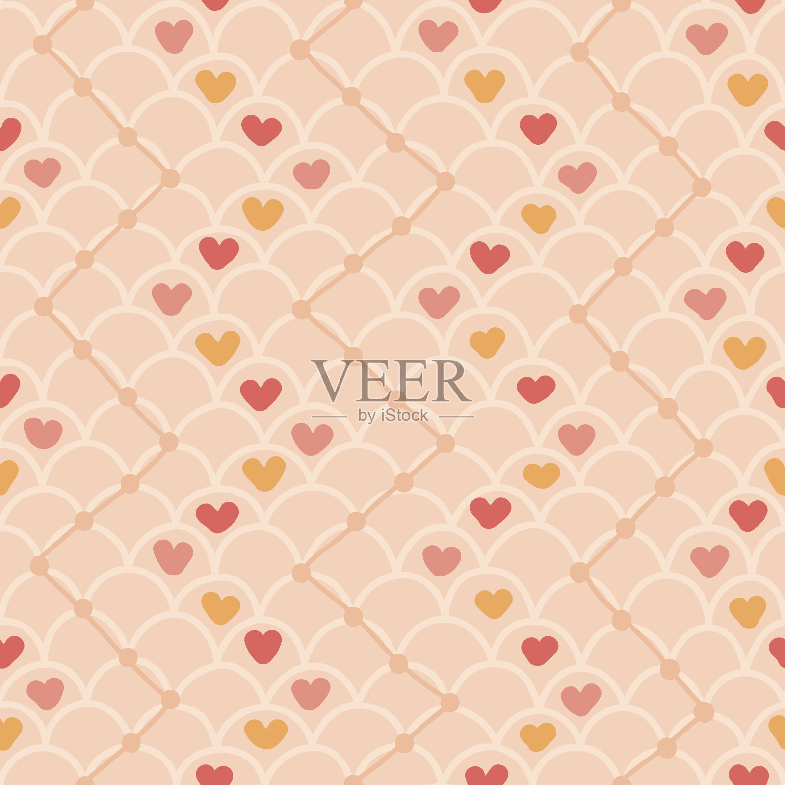 心形无缝图案插画图片素材