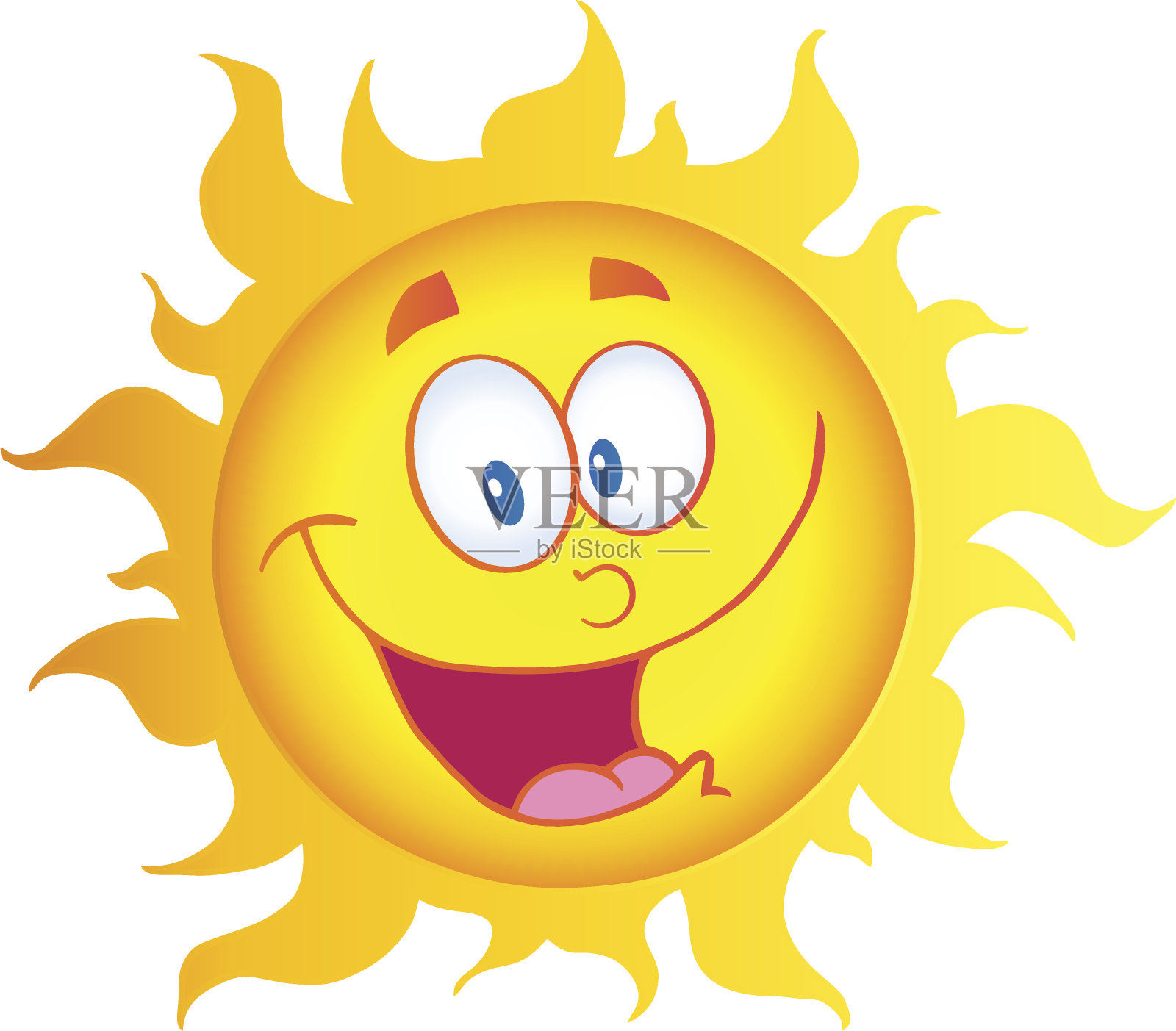 快乐太阳卡通人物插画图片素材