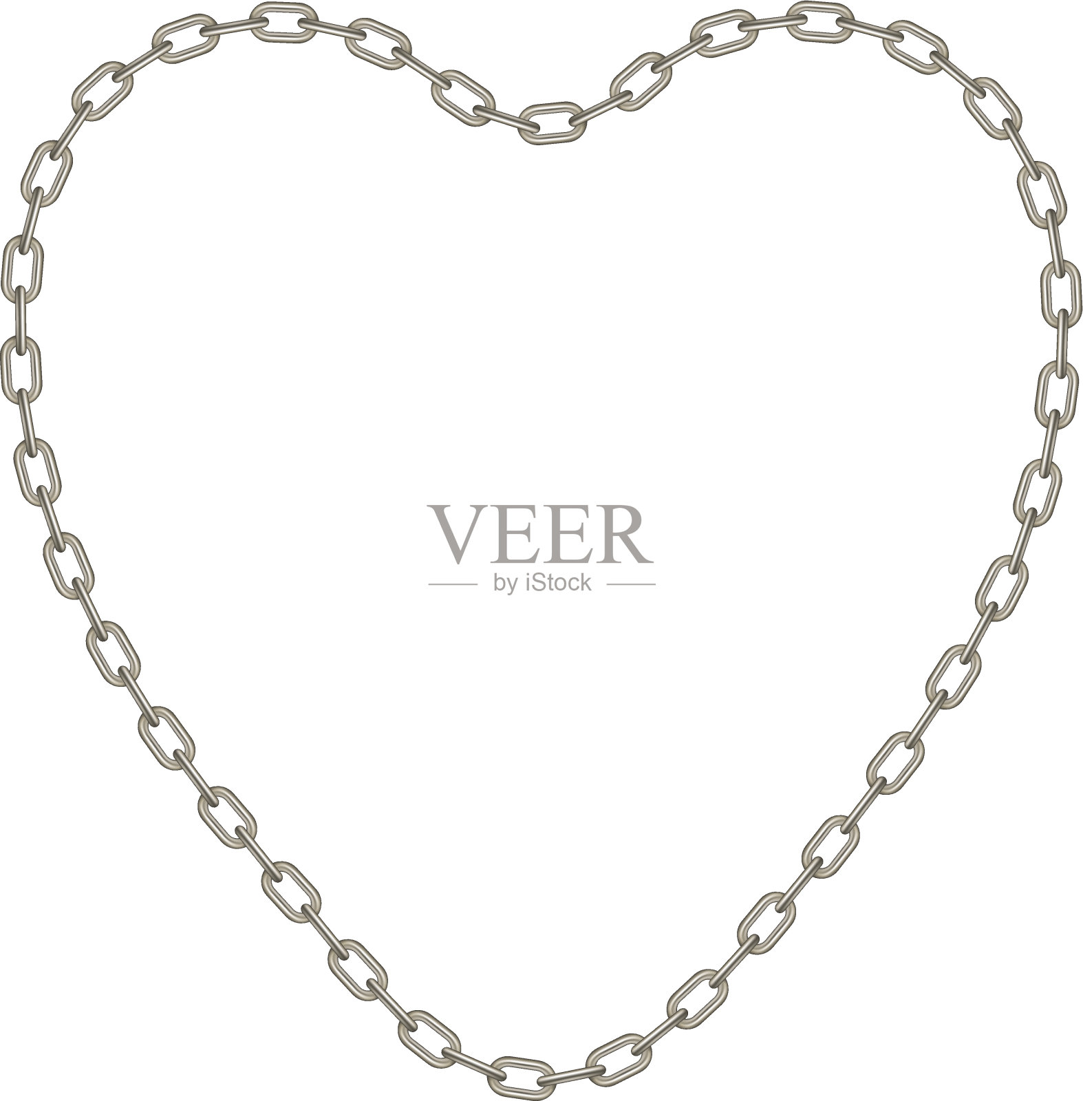 心形的银链设计元素图片