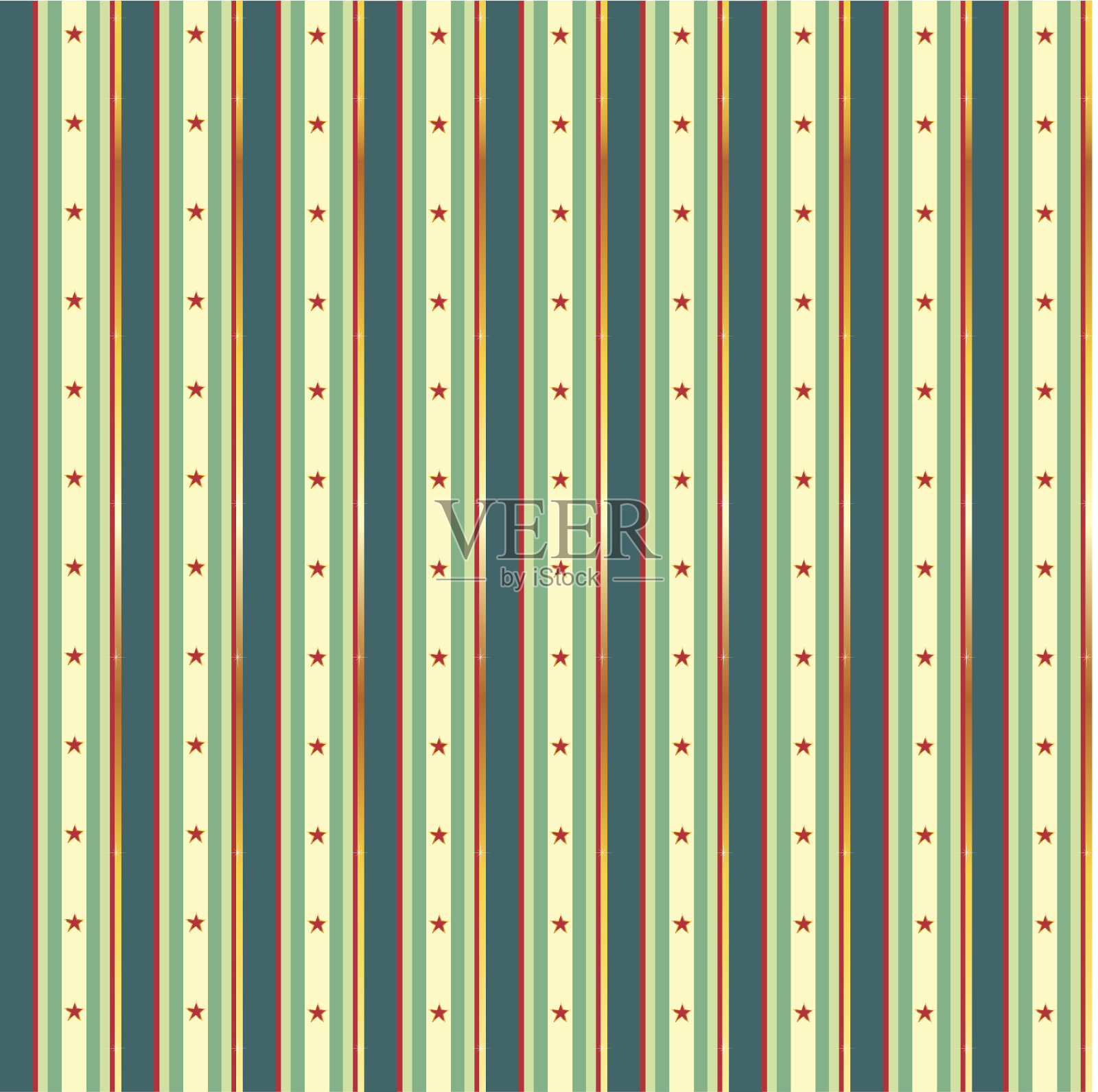 星条旗与金色，无缝设计插画图片素材