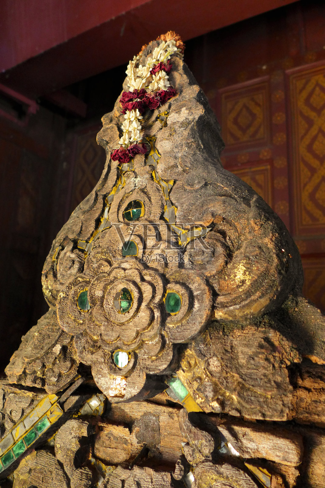 泰国古代山形墙照片摄影图片